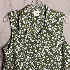 Cabi floral sleeveless shirt NWOT
